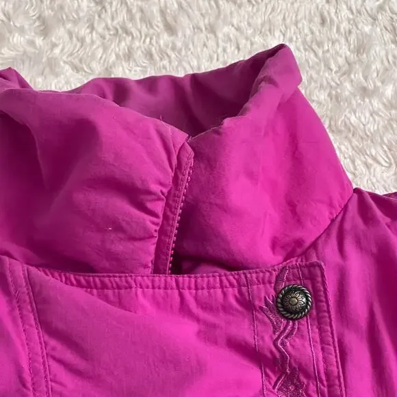 Vintage 90s Eddie Bauer Goose Down Ski Puffer Winter Parka Jacket Retro Pink - Picture 9 of 14